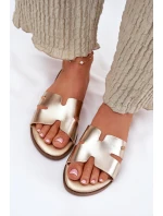 Dámské Plátěné Sandály Z Eko Kůže Zlaté Firvania Dámské Plátěné Sandály Z Eko Kůže Zlaté Firvania