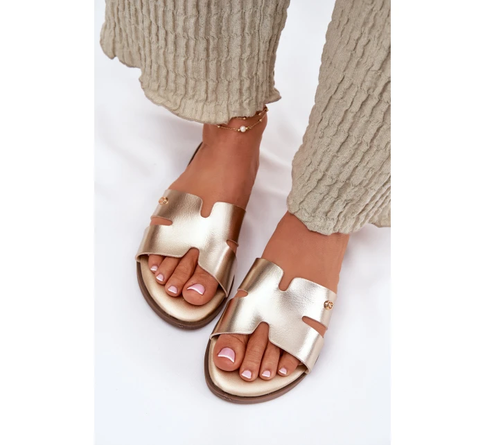 Dámské Plátěné Sandály Z Eko Kůže Zlaté Firvania Dámské Plátěné Sandály Z Eko Kůže Zlaté Firvania