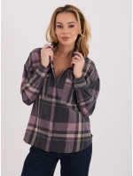 Košile D71720Z11085B šedorůžová Košile D71720Z11085B šedorůžová