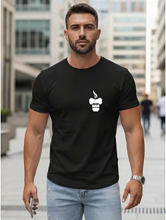 Pánské minimalistické tričko s potiskem černé FashionStreet NX5090R