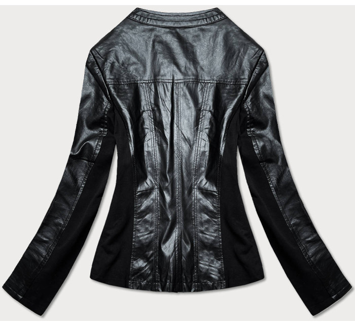 Vypasovaná černá dámská bunda s různých spojených materiálů model 17231911 - GAS Woman