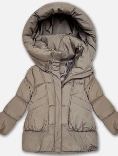 Béžová péřová dámská oversize bunda S'West (B8539-12)