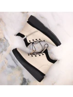 zateplené kožené boty na platformě W model 21307447 beige - FILIPPO zateplené kožené boty na platformě W model 21307447 beige - FILIPPO