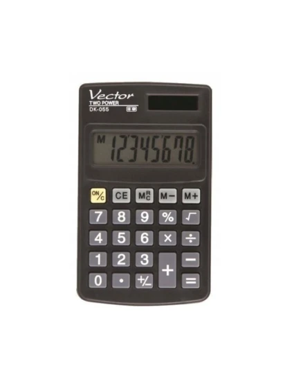 Kapesní kalkulačka Vector DK-055, černá
