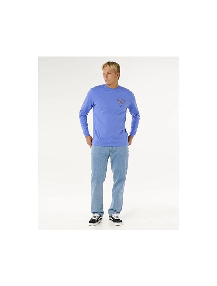 Pánské tričko RIP CURL Fade Out Icon L/S Tee, modré