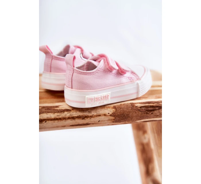 Dětské látkové tenisky se suchým zipem BIG STAR model 21594938 Růžová - Big Star Shoes Dětské látkové tenisky se suchým zipem BIG STAR model 21594938 Růžová - Big Star Shoes