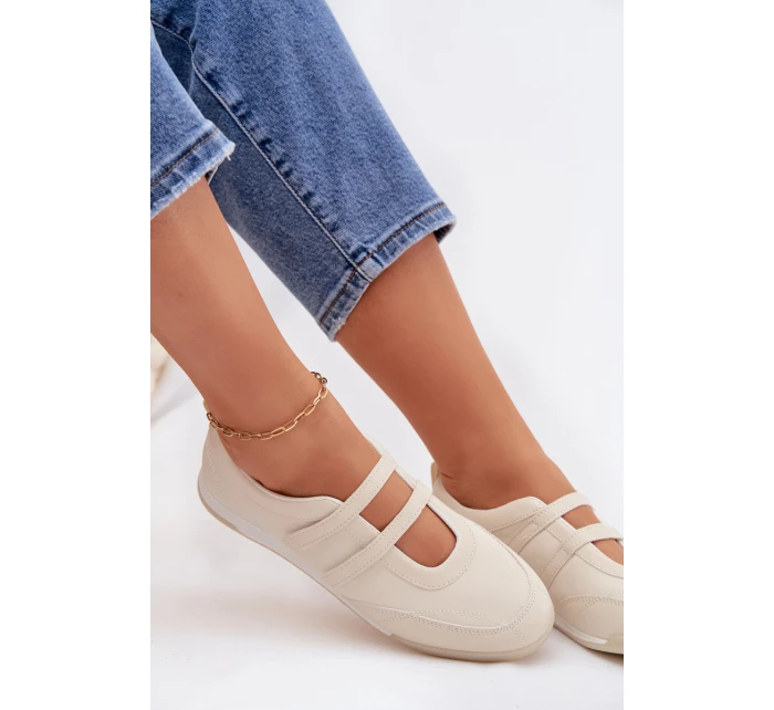 Sportovní dámské baleríny s pásky Béžové Farvessa