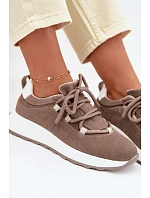 Dámské kožené semišové tenisky Hnědé Bemela