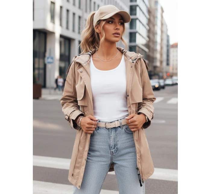 Dámská přechodná bunda parka MOZA béžová FashionStreet TY4283 Dámská přechodná bunda parka MOZA béžová FashionStreet TY4283