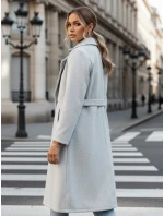 Dámský oversize kabát CASHMELY s dlouhým vázáním šedý FashionStreet NY0713