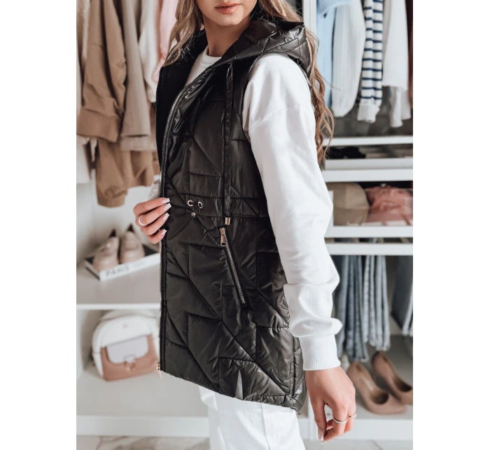 Dámská přechodná prošívaná vesta OLINVIA černá FashionStreet TY4836 Dámská přechodná prošívaná vesta OLINVIA černá FashionStreet TY4836