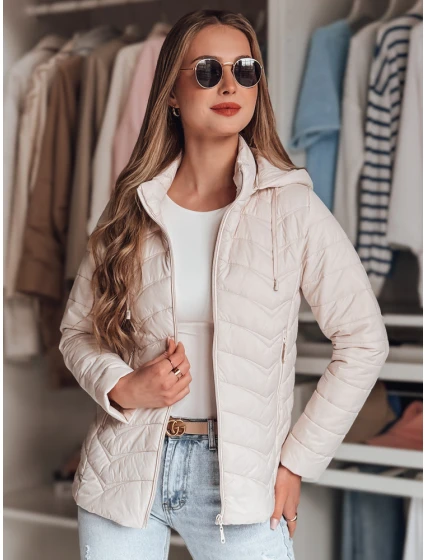 Dámská přechodná prošívaná bunda béžová Dstreet model 21986898 - FashionStreet