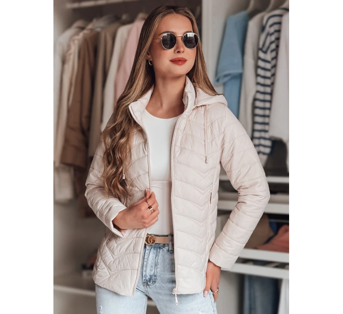 Dámská přechodná prošívaná bunda béžová Dstreet model 21986898 - FashionStreet