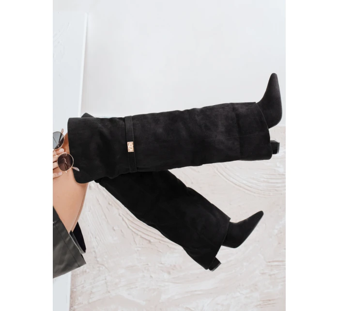 Dámské semišové černé kozačky model 21993087 - Dstreet Dámské semišové černé kozačky model 21993087 - Dstreet