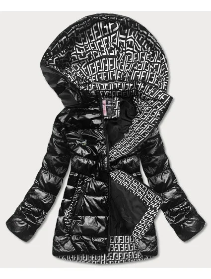 Černá dámská bunda s ozdobnou podšívkou model 17098832 - SPEED.A