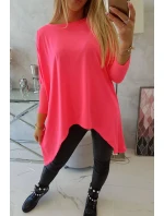 Oversize halenka růžová neonová