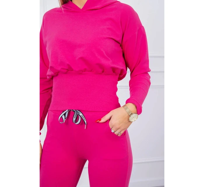 Komplet z szerokimi ściągaczami fuksja