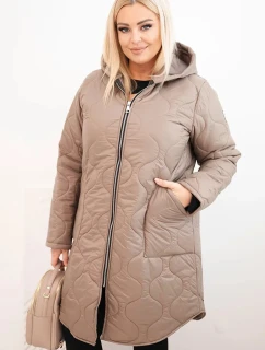 Dámská bunda Plus Size zimní prošívaná s kapucí fango
