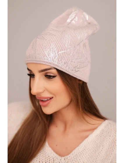 Dámská zimní čepice z vlny s dvojitým ohrnovacím lemem K426 oranžová Dámská zimní čepice z vlny s dvojitým ohrnovacím lemem K426 oranžová