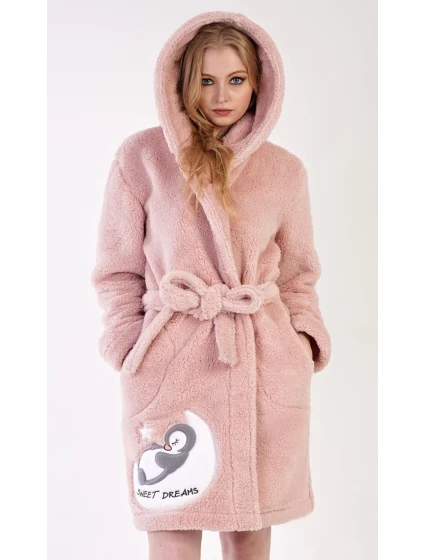 Dámský župan krátký s kapucí Sweet model 19162739 - Vienetta Dámský župan krátký s kapucí Sweet model 19162739 - Vienetta