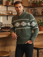Pánský zelený svetr FashionStreet WX2270