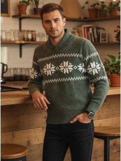 Pánský zelený svetr FashionStreet WX2270