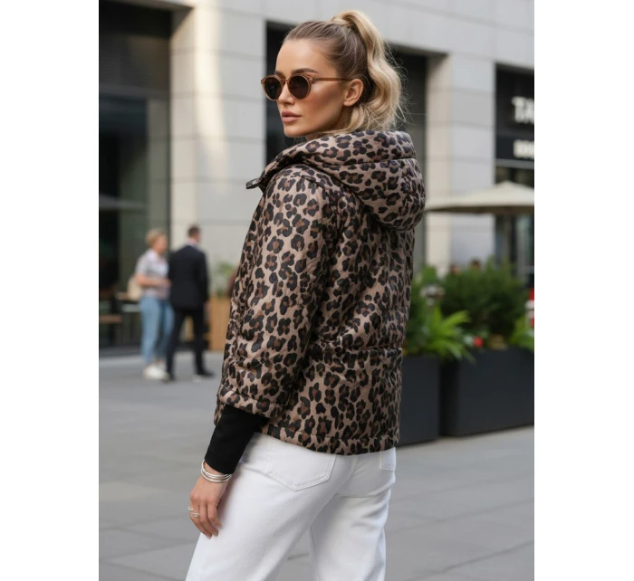 Dámská přechodná bunda v leopardí béžové barvě FashionStreet TY5549