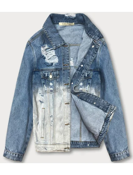 Světle modrá dámská džínová bunda typu model 18433344 - KISS PINK