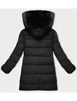 Černá dámská zimní bunda s kapucí model 22041631 - J.STYLE Černá dámská zimní bunda s kapucí model 22041631 - J.STYLE