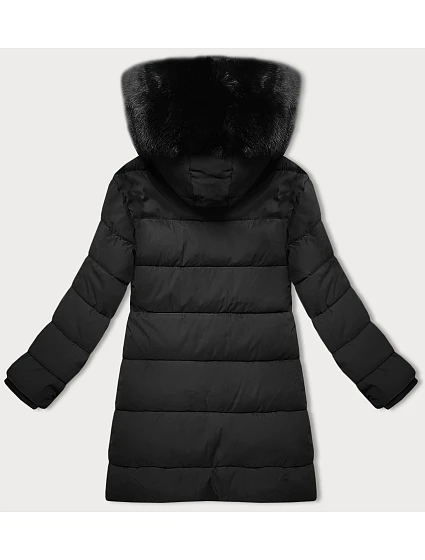 Černá dámská zimní bunda s kapucí model 22041631 - J.STYLE Černá dámská zimní bunda s kapucí model 22041631 - J.STYLE