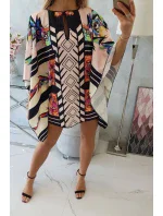 Netopýří šaty s vázáním v pase, pudrově růžové