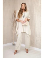 Sada halenky + kalhot s přívěskem tmavě béžová Sada halenky + kalhot s přívěskem tmavě béžová