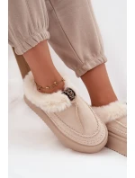 Dámské zimní boty s kožíškem na platformě béžové model 21714853 - Boto Dámské zimní boty s kožíškem na platformě béžové model 21714853 - Boto