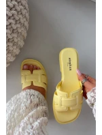 Dámské pantofle na ploché podrážce Žluté Lorania