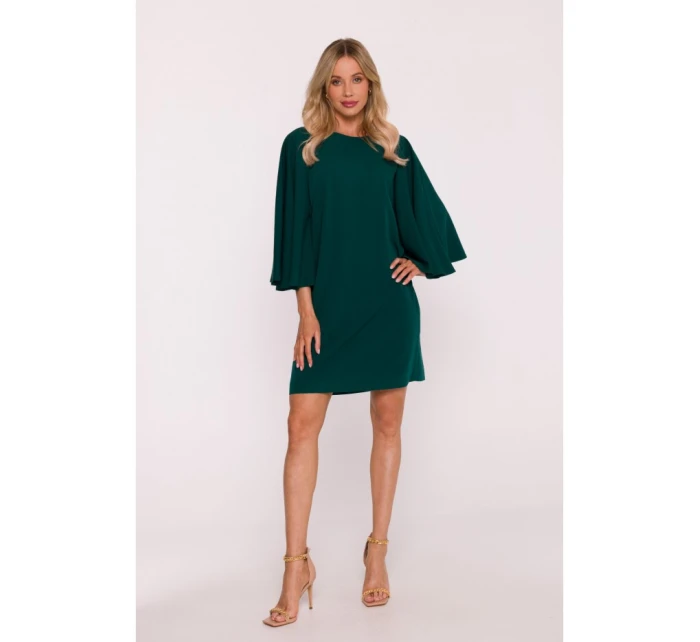 S426 Mini šaty s netopýřími rukávy - zelené S426 Mini šaty s netopýřími rukávy - zelené