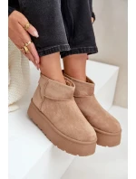 Dámské sněhule na platformě Ninala – tmavě béžové Dámské sněhule na platformě Ninala – tmavě béžové