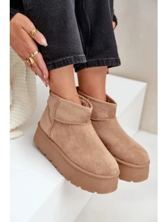 Dámské sněhule na platformě Ninala – tmavě béžové