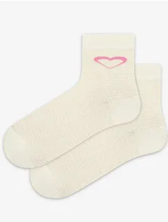 TENKÉ PONOŽKY BARVA 2-6 LET DÍVKY OFF WHITE 21-23