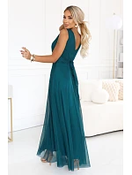 dlouhé maxi šaty s kulatým výstřihem – zelená model 22282676 - numoco basic dlouhé maxi šaty s kulatým výstřihem – zelená model 22282676 - numoco basic