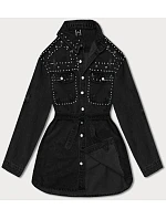 Dámská džínová bunda oversize černá (M6958) Dámská džínová bunda oversize černá (M6958)