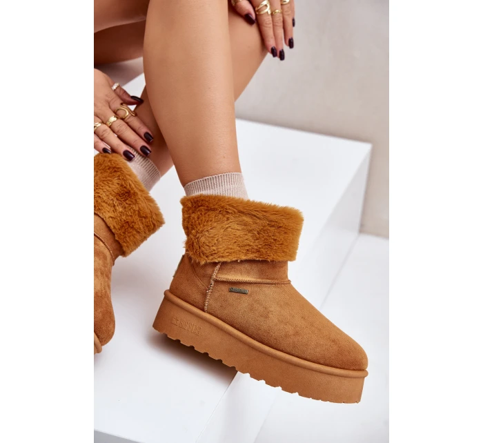 Sněhule na platformě s kožíškem Big Star model 21677558 Camel - Big Star Shoes