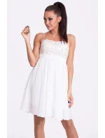 EVA & dámské značkové šaty s sukní bílé Bílá / L EVA& model 15042818 - EVA&LOLA EVA & dámské značkové šaty s sukní bílé Bílá / L EVA& model 15042818 - EVA&LOLA