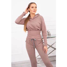 Dámská sada s širokými šňůrkami moka - Kesi