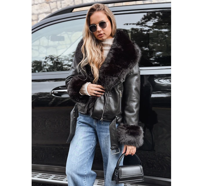 Dámská chlupatá bunda ramones černá FashionStreet TY5233