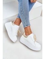 Dámské Tenisky Na Platformě S Ozdobami Bílo-Zlaté Lerissna Dámské Tenisky Na Platformě S Ozdobami Bílo-Zlaté Lerissna