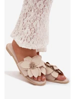 Dámské ploché nazouváky s ozdobnými květy Elzoria Dámské ploché nazouváky s ozdobnými květy Elzoria