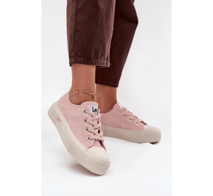 Dámské trampky na platformě LEE ISLA C WOMEN LOW – růžové Dámské trampky na platformě LEE ISLA C WOMEN LOW – růžové