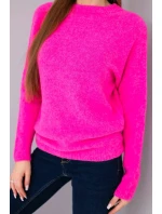 Svetr dámský z baby alpaky 37309 neonově růžový - Kesi