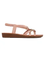 Moderní dámské růžové sandály na plochém podpatku Moderní dámské růžové sandály na plochém podpatku