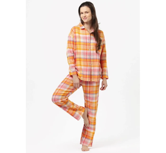 Pyžamo Key LNS 473 B24 Flanelové dlouhé/r S-XL rozepínací